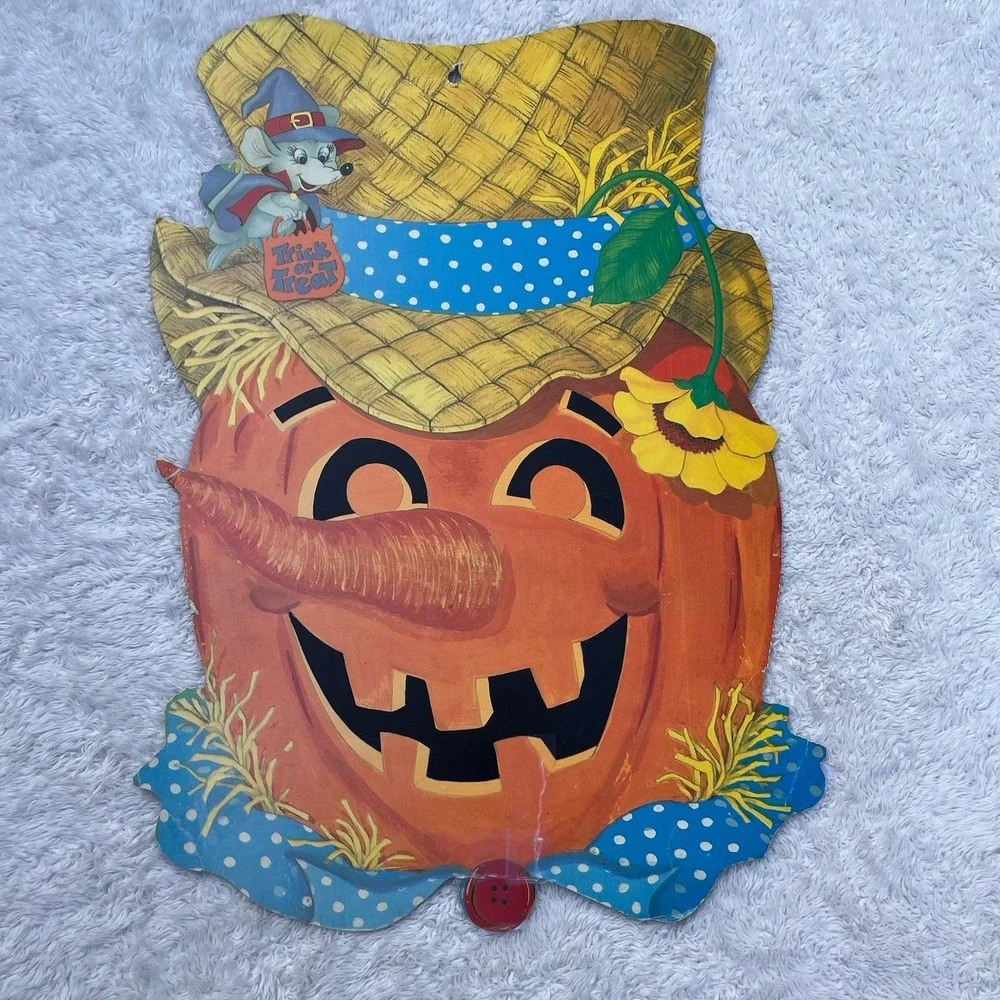 Vintage Halloween Die Cut Decorations Eureka Hallmark Ghost Yard Stakes Lot of 6